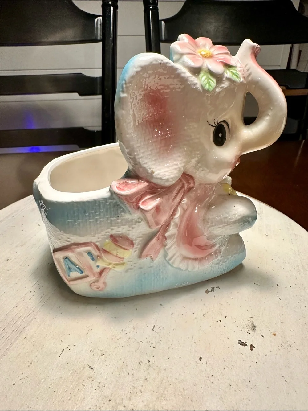 Vintage 1950s Rubens Originals Japan Baby Elephant Nursery Planter Kitsch #3197